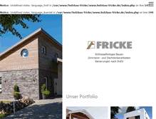 Tablet Screenshot of holzbau-fricke.de